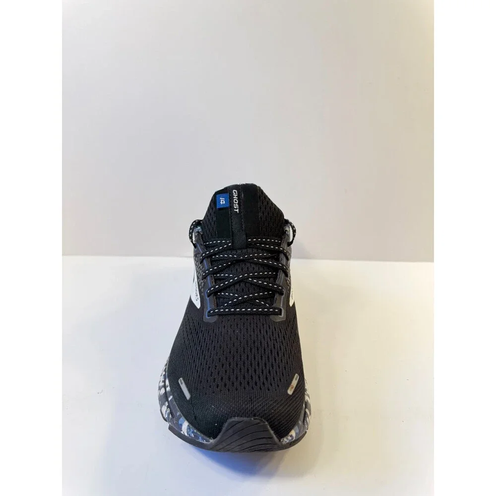 Brooks Men's Ghost 14 Neutral Running Shoe - Black/White/True Blue - 9.5 Medium